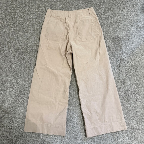 Maeve The Colette Wide Leg Cropped Pants Beige Linen Blend Size 32 - Picture 8 of 9